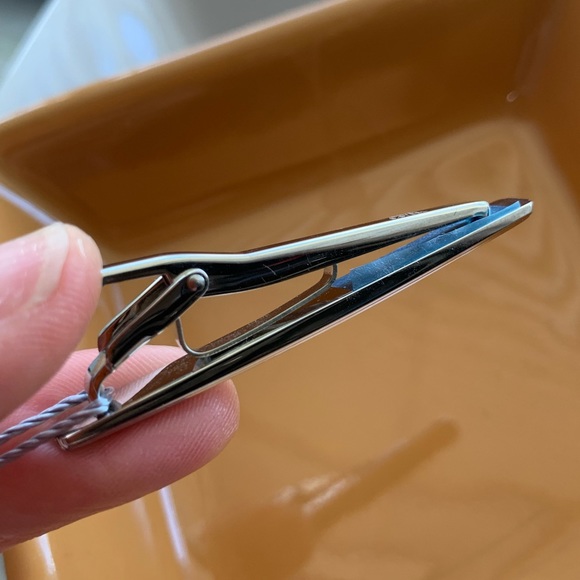 NWT🌟Mens Handsome Stainless Steel Onyx Tiebar - Picture 7 of 8